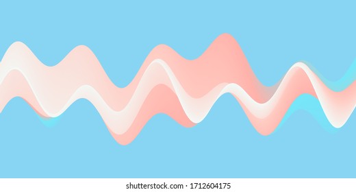 Abstract wavy background with modern gradient colors. Trendy liquid design. Motion sound wave. Vector illustration for banners, flyers and presentation.