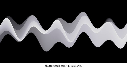 Abstract wavy background with modern gradient colors. Trendy liquid design. Motion sound wave. Vector illustration for banners, flyers and presentation.