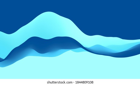 Abstract wavy background with modern gradient colors. Trendy liquid design. Motion sound wave. Vector illustration for banners, flyers and presentation.