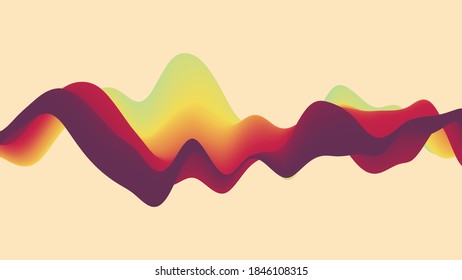 Abstract wavy background with modern gradient colors. Hills silhouette. Abstract background. Vector illustration.