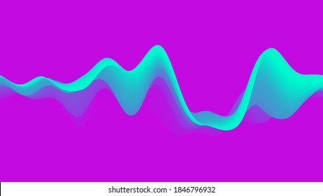 Abstract wavy background with modern gradient colors. Trendy liquid design. Motion sound wave. Vector illustration for banners, flyers and presentation.