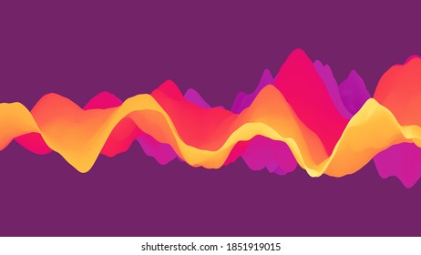 Abstract wavy background with modern gradient rainbow colors. Dynamic Effect. Abstract Vector Illustration. Design Template. Modern Pattern.