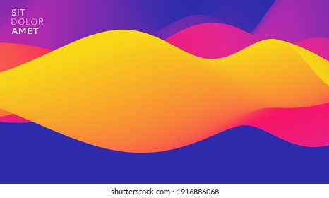 Abstract wavy background with modern gradient colors. Trendy liquid design. Modern pattern. Vector illustration for banners, flyers and presentation.