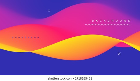 Abstract wavy background with modern gradient colors. Trendy liquid design. Modern pattern. Vector illustration for banners, flyers and presentation.