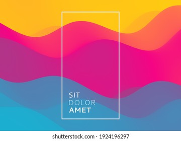 Abstract wavy background with modern gradient colors. Trendy liquid design. Modern pattern. Vector illustration for banners, flyers and presentation.