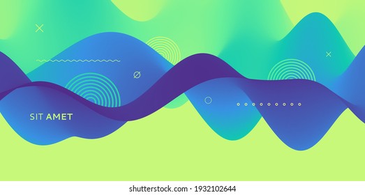 Abstract wavy background with modern gradient colors. Trendy liquid design. Modern pattern. Vector illustration for banners, flyers and presentation.