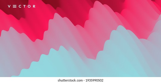 Abstract wavy background with modern gradient colors. Trendy liquid design. Modern pattern. Vector illustration for banners, flyers and presentation.