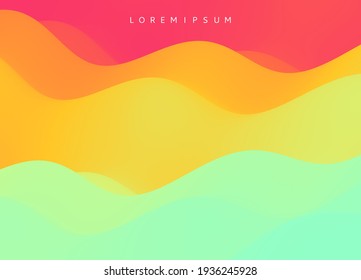 Abstract wavy background with modern gradient colors. Trendy liquid design. Modern pattern. Vector illustration for banners, flyers and presentation.