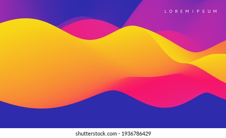 Abstract wavy background with modern gradient colors. Trendy liquid design. Modern pattern. Vector illustration for banners, flyers and presentation.