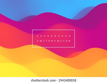 Abstract wavy background with modern gradient colors. Trendy liquid design. Modern pattern. Vector illustration for banners, flyers and presentation.
