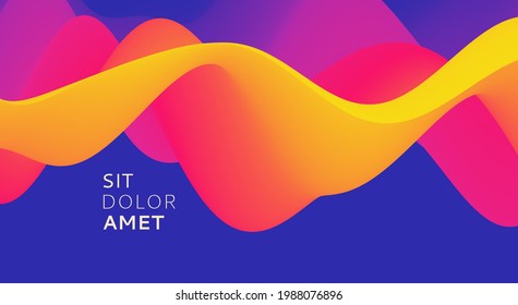 Abstract wavy background with modern gradient colors. Trendy liquid design. Modern pattern. Vector illustration for banners, flyers and presentation.