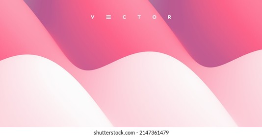 Abstract wavy background with modern gradient colors. Trendy liquid design. Motion sound wave. Vector illustration for banners, flyers and presentation.