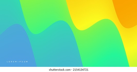 Abstract wavy background with modern gradient colors. Trendy liquid design. Motion sound wave. Vector illustration for banners, flyers and presentation.