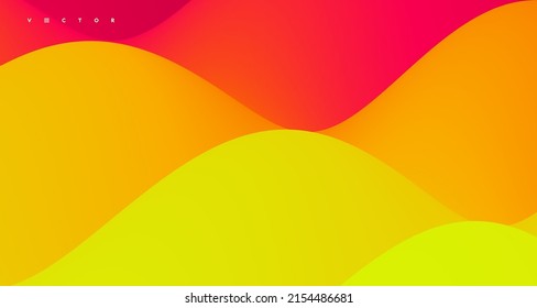 Abstract wavy background with modern gradient colors. Trendy liquid design. Motion sound wave. Vector illustration for banners, flyers and presentation.