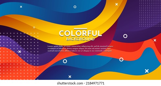 Abstract wavy background with modern gradient colors. Trendy liquid design. Modern pattern. Vector illustration for banners, flyers and presentation.