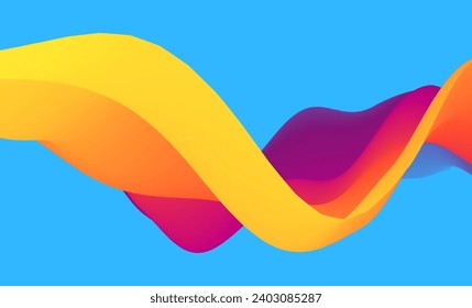 Abstract wavy background with modern gradient colors. Trendy liquid design. Motion sound wave. Vector illustration for banners, flyers and presentation.