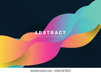 Abstract wavy background with modern gradient colours. Trendy liquid design. Modern pattern