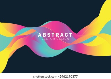 Fondo ondulado Abstractas con colores degradados modernos. Diseño líquido de moda. Onda sonora de movimiento. Ilustración vectorial para Anuncios