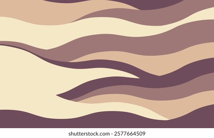 Abstract wavy background in muted earth tones.  Perfect for website banners, social media graphics, or print projects seeking a calming, minimalist aesthetic.