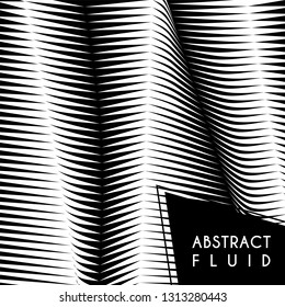 Abstract wavy background, optical art, opart striped. Vector waves, geometry line stripes