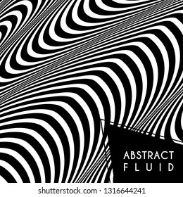 Abstract wavy background, optical art, opart striped. Vector waves, geometry line stripes