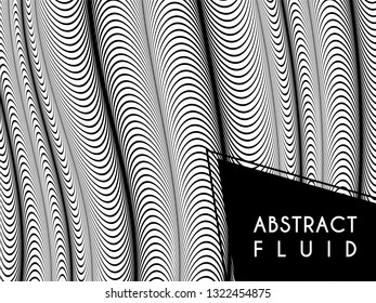 Abstract wavy background, optical art, opart striped. Vector waves, geometry line stripes