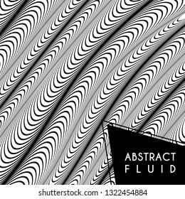 Abstract wavy background, optical art, opart striped. Vector waves, geometry line stripes