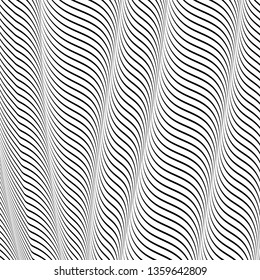 Abstract wavy background, optical art, opart striped. Vector waves, geometry ripple line stripes