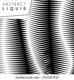 Abstract wavy background, optical art, opart striped. Vector waves, geometry line stripes