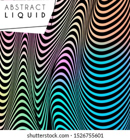 Abstract wavy background, optical art, opart striped. Vector waves, geometry line stripes