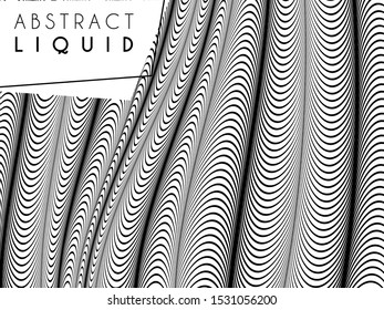 Abstract wavy background, optical art, opart striped. Vector waves, geometry line stripes