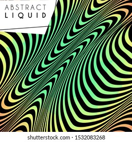 Abstract wavy background, optical art, opart striped. Vector waves, geometry line stripes