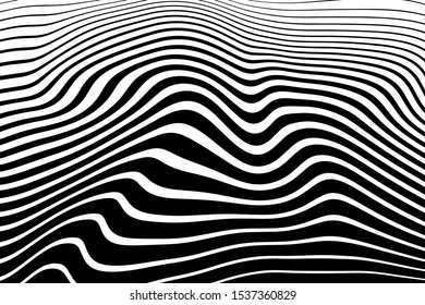 Abstract wavy background. Optical illusion motion striped 3d effect. Marble texture. Vector, EPS 10
