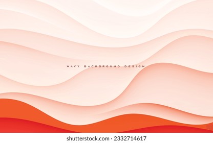 Fondo ondulado abstracto con elemento de color naranja
