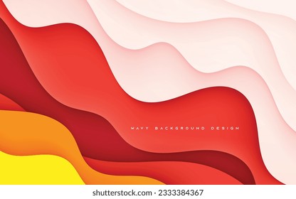 Abstract wavy background with Orange color element