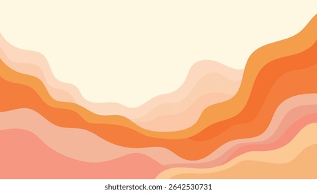 Abstractas fondo ondulado en tonos naranja y melocotón para el diseño y la presentación