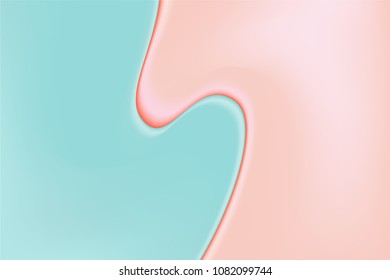 Abstract Wavy Background in Pastel Color Design. Composition with Thick Liquid. Fluid Shapes with 3D Effect Made Using Gradient Mesh. Caramel Stains. Abstract Background for Wallpaper, Web Design.