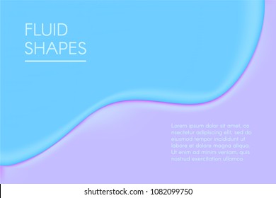 Abstract Wavy Background in Pastel Color Design. Composition with Liquid. Fluid Shapes with 3D Effect Made Using Gradient Mesh. Caramel Stains. Abstract Background for Wallpaper, Web Design.