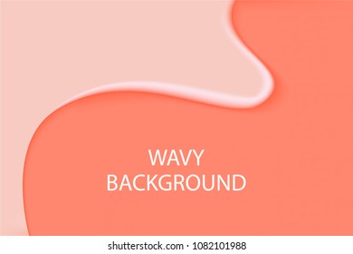 Abstract Wavy Background in Pastel Color Design. Composition with Thick Liquid. Fluid Shapes with 3D Effect Made Using Gradient Mesh. Caramel Stains. Abstract Background for Wallpaper, Web Design.