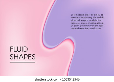 Abstract Wavy Background in Pastel Color Design. Composition with Thick Liquid. Fluid Shapes with 3D Effect. Caramel Stains. Abstract Background for Wallpaper, Web Design, Brochure, Visit Card.