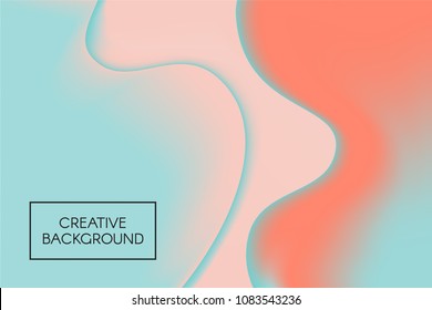 Abstract Wavy Background in Pastel Color Design. Composition with Thick Liquid. Fluid Shapes with 3D Effect Made Using Gradient Mesh. Caramel Stains. Abstract Background for Wallpaper, Web Design.