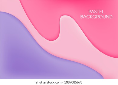 Abstract Wavy Background in Pastel Color Design. Composition with Thick Liquid. Fluid Shapes with 3D Effect. Caramel Stains. Abstract Background for Wallpaper, Web Design, Brochure, Visit Card.