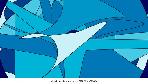 Abstract Wavy Background in Pastel Color Design sweet color. Blue river ocean wave layer vector background illustration