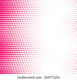 Abstract wavy background of pink circles. Vector illustration.