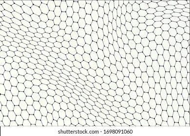 abstract wavy background with polygonal shapes. this is the representation also a honeycomb chemical/atomic lattice structure of a material known as graphene.