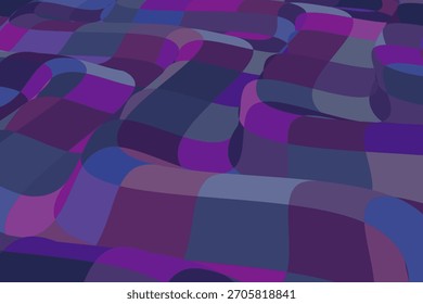 Fondo ondulado Abstractas con azulejos púrpura y azul. Ilustración vectorial