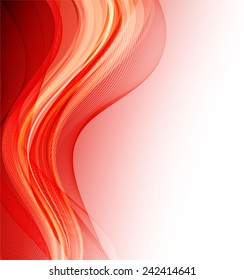 Abstract wavy background with red lines