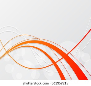 Abstract wavy background, red lines on a gray background