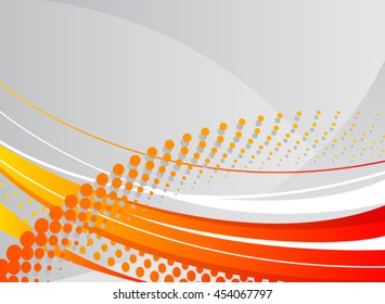 abstract wavy background. Red and orange lines on a gray background