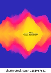 Abstract wavy background with reflection. Trendy gradients with symmetry. Dynamic effect. Modern screen vector design for mobile app. and wed. Can be used for advertising, marketing, presentation.
